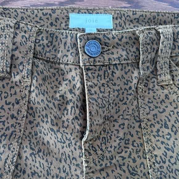 2/40$JOIE Park Cheetah Skinny Cropped kle Zip Pockets Cargo Utility pant size 26 - Picture 3 of 8